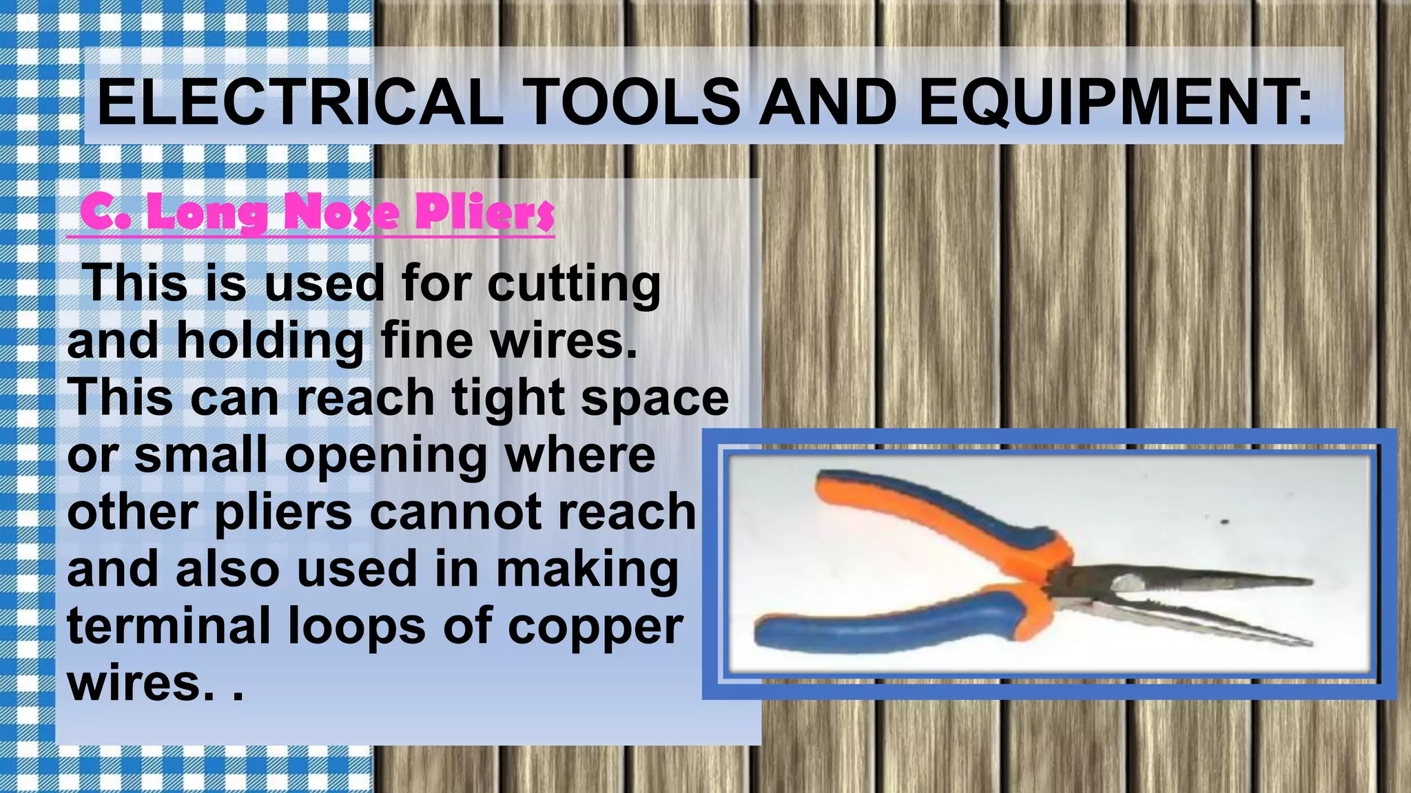 Electrical tools and equipment PPT