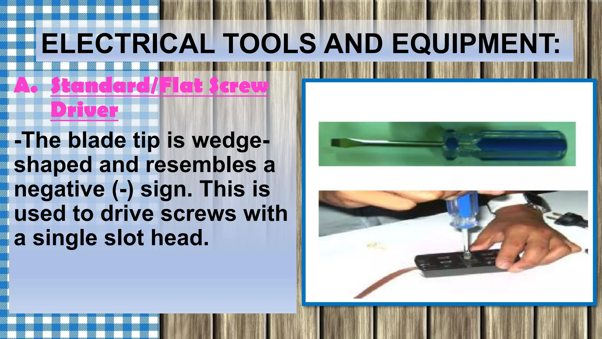 Electrical tools and equipment | PPT