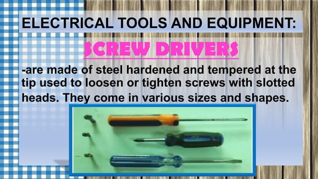 Electrical tools and equipment | PPT