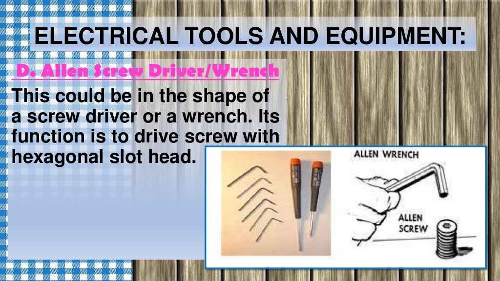 Electrical tools and equipment