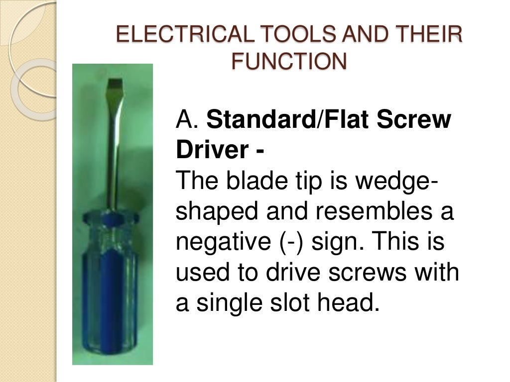 Electrical tools and its function