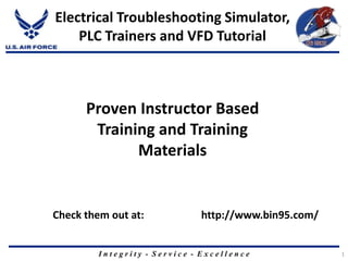 1 Electrical Troubleshooting Simulator, PLC Trainers and VFD Tutorial Proven Instructor Based Training and Training Materials Check them out at:                      http://www.bin95.com/ 