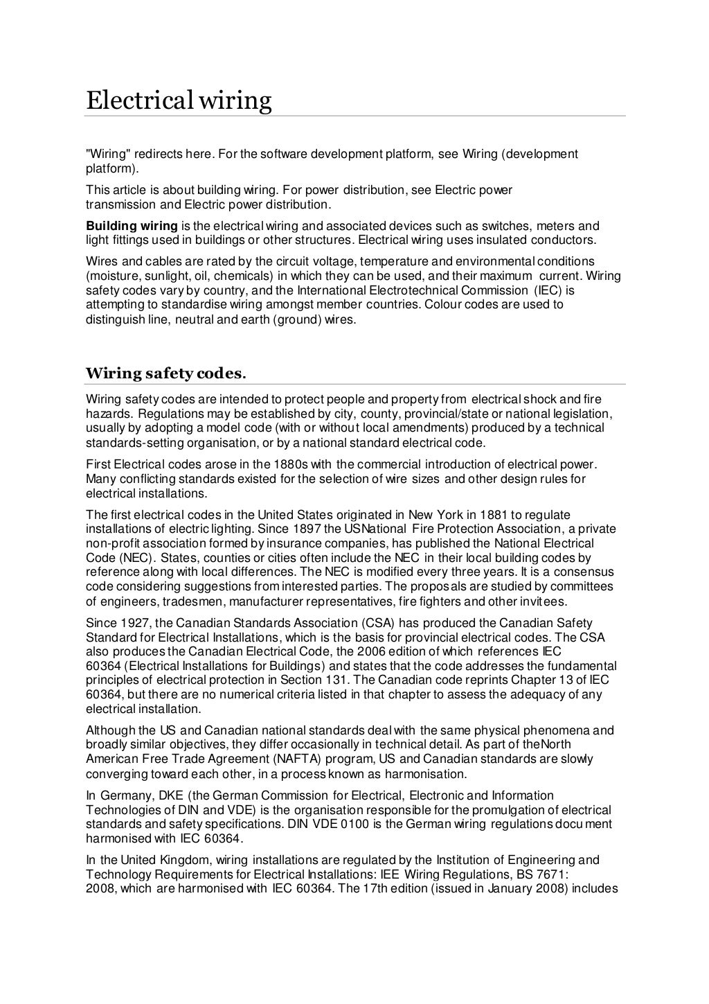 Electrical wiring