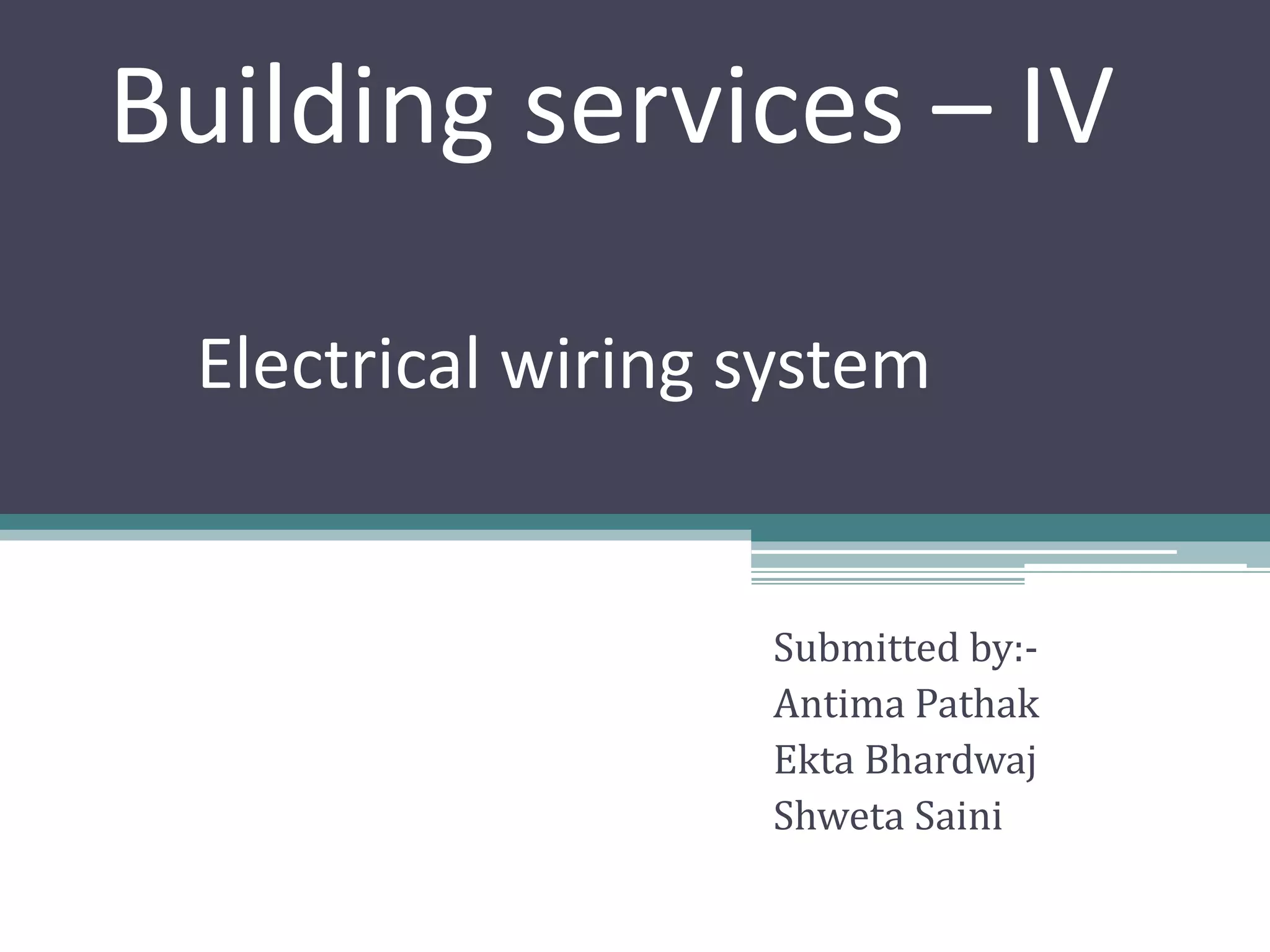 Electrical wiring system | PPTX
