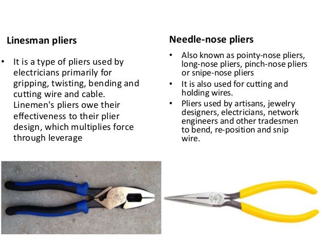 types of pliers and their uses