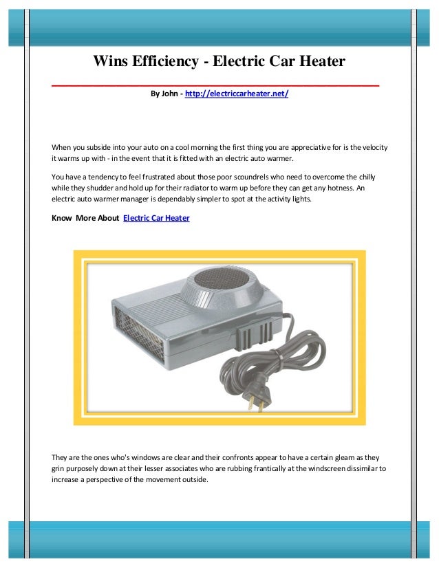 Electric car heater