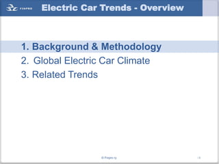 Electric Car Trends - Overview



1. Background & Methodology
2. Global Electric Car Climate
3. Related Trends




       ...