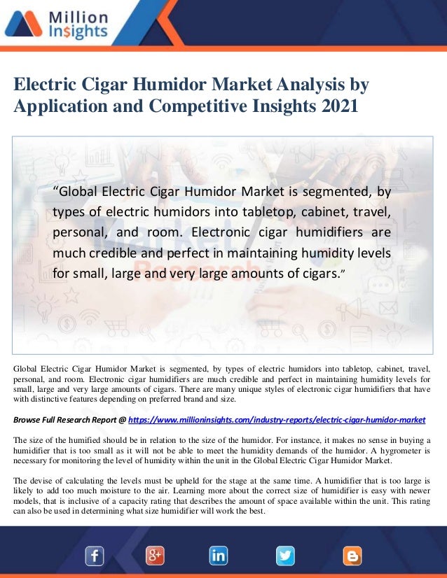 Electric Cigar Humidor Market Analysis By Application And Competitive