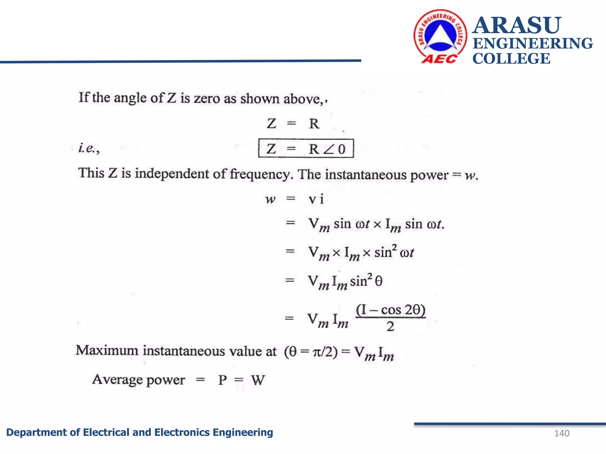 ARASU
ENGINEERING
COLLEGE
140
Department of Electrical and Electronics Engineering
 