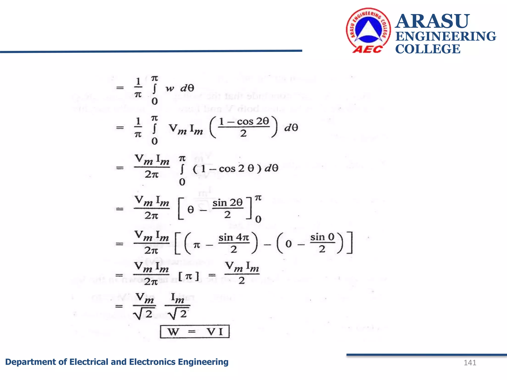 ARASU
ENGINEERING
COLLEGE
141
Department of Electrical and Electronics Engineering
 
