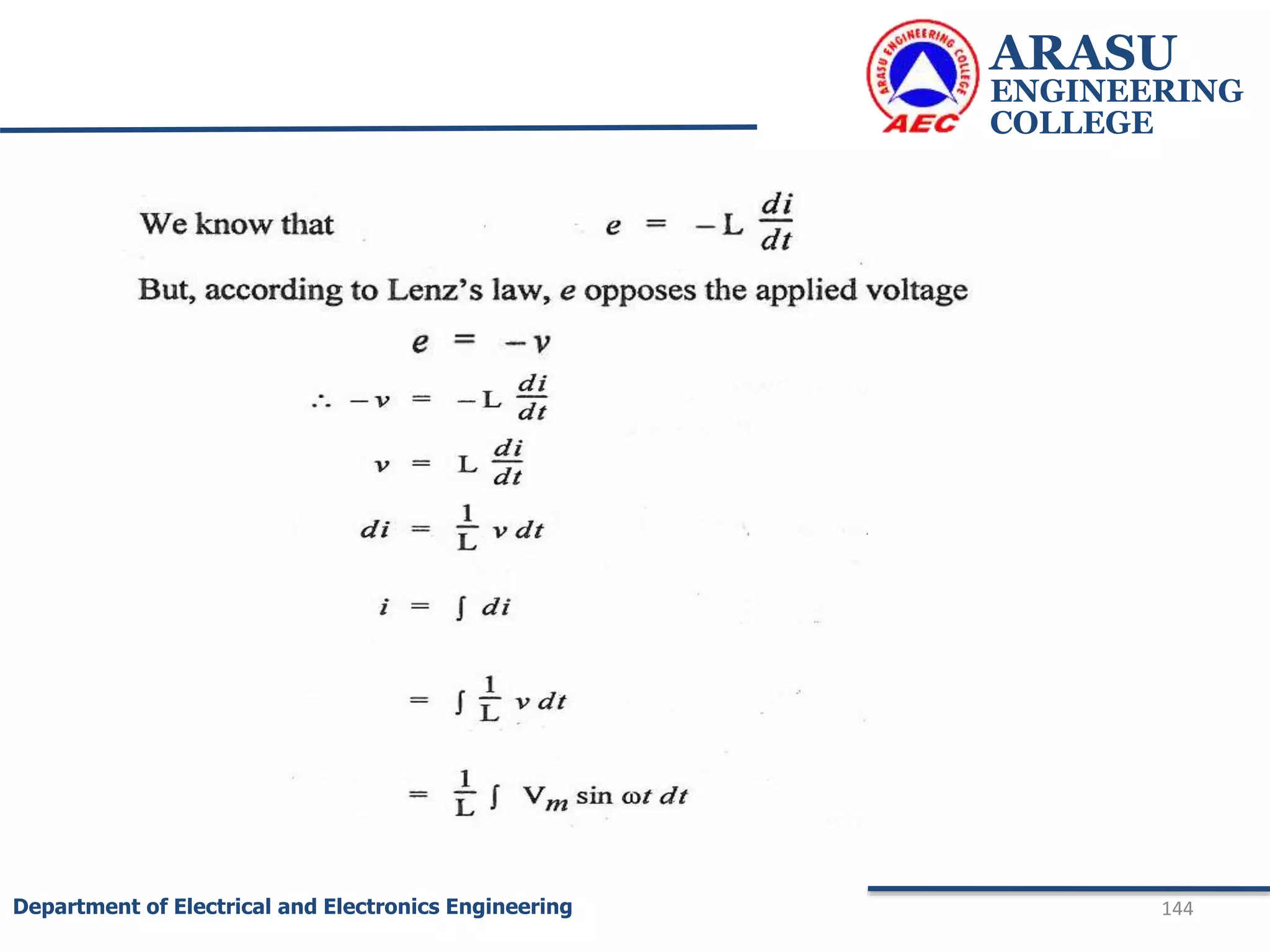 ARASU
ENGINEERING
COLLEGE
144
Department of Electrical and Electronics Engineering
 