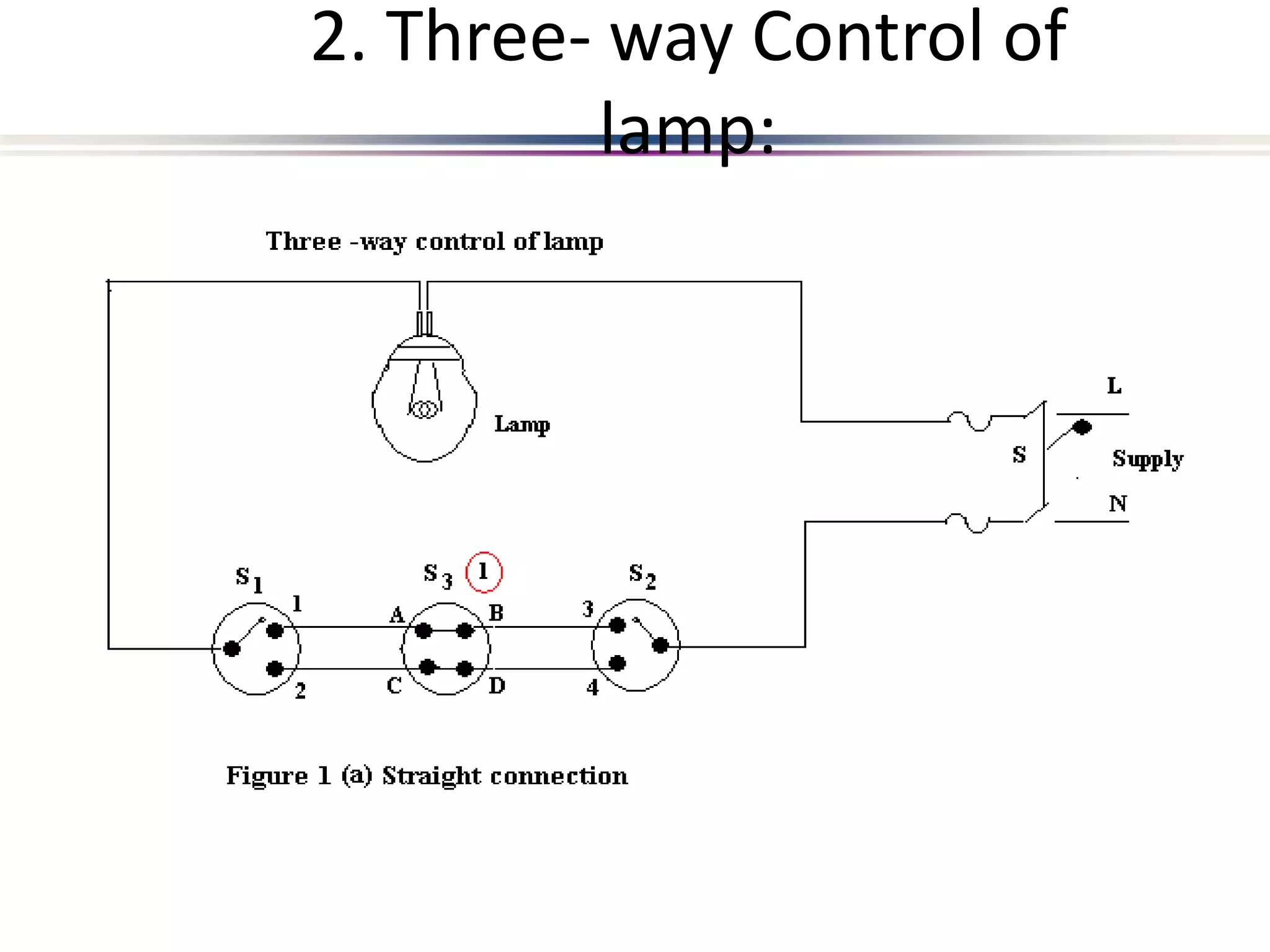 2. Three- way Control of
lamp:
 