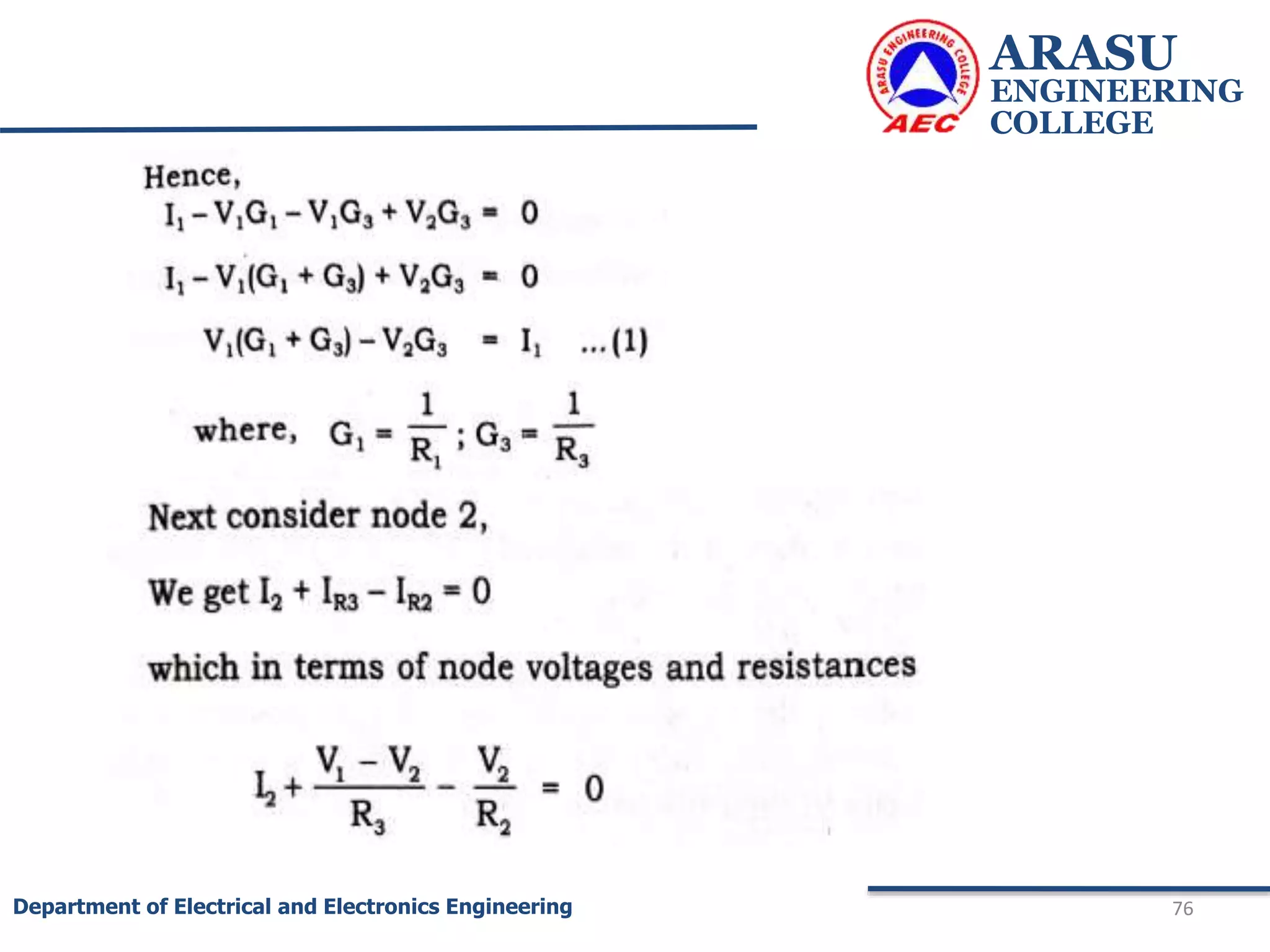 ARASU
ENGINEERING
COLLEGE
76
Department of Electrical and Electronics Engineering
 