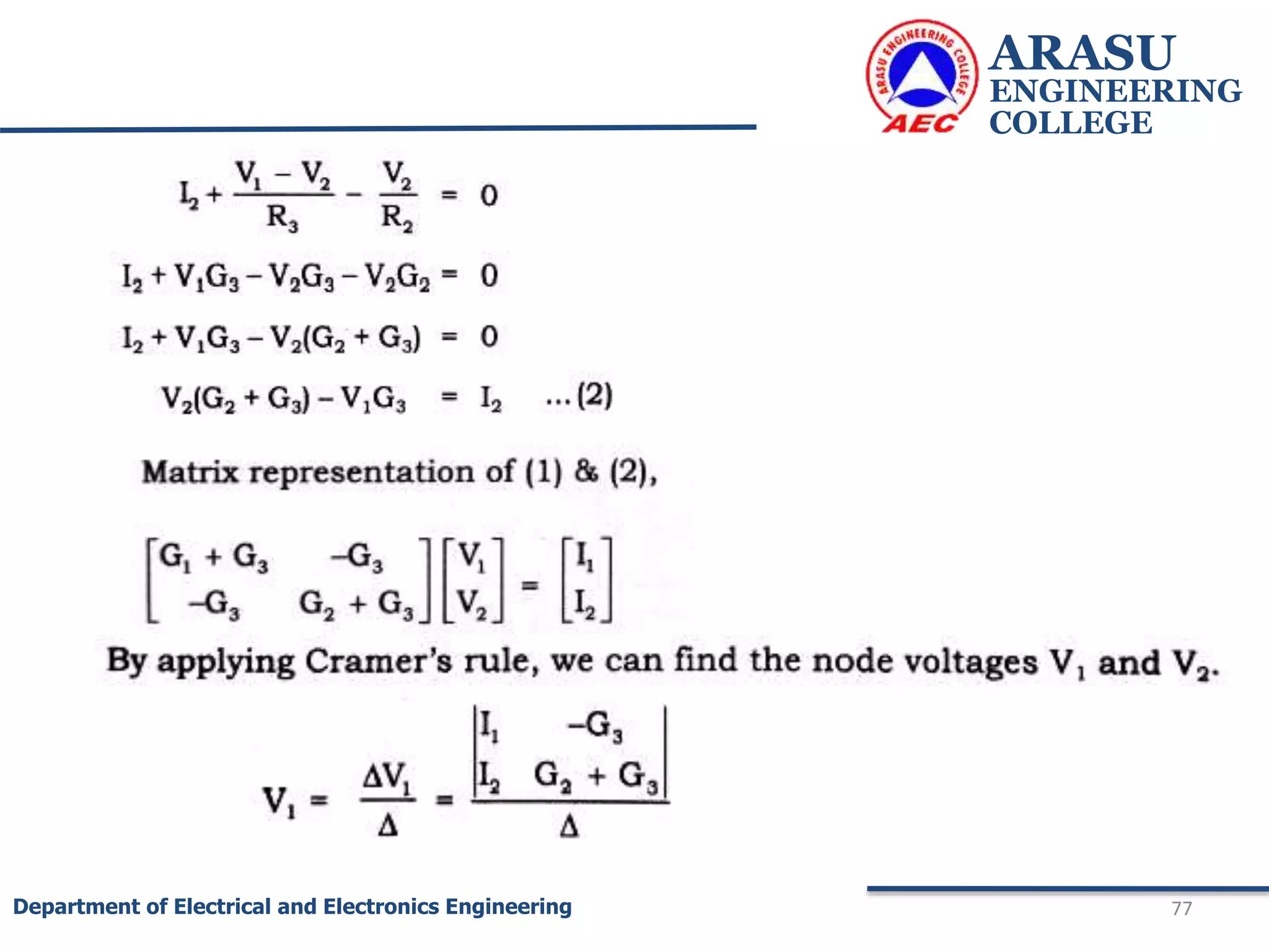 ARASU
ENGINEERING
COLLEGE
77
Department of Electrical and Electronics Engineering
 
