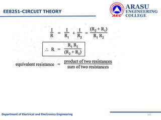 ARASU
ENGINEERING
COLLEGE
161
Department of Electrical and Electronics Engineering
EE8251-CIRCUIT THEORY
 