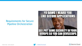© Electric Cloud | electric-cloud.com
Requirements for Secure
Pipeline Orchestration
/ @electriccloud
 