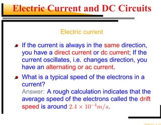 Electric current and dc circuits. | PDF