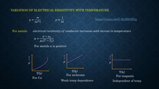Electric current and resistance class 12 | PPTX