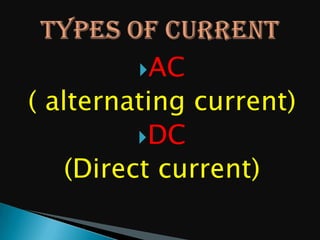AC

( alternating current)
DC
(Direct current)

 