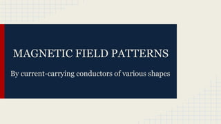 MAGNETIC FIELD PATTERNS
By current-carrying conductors of various shapes
 