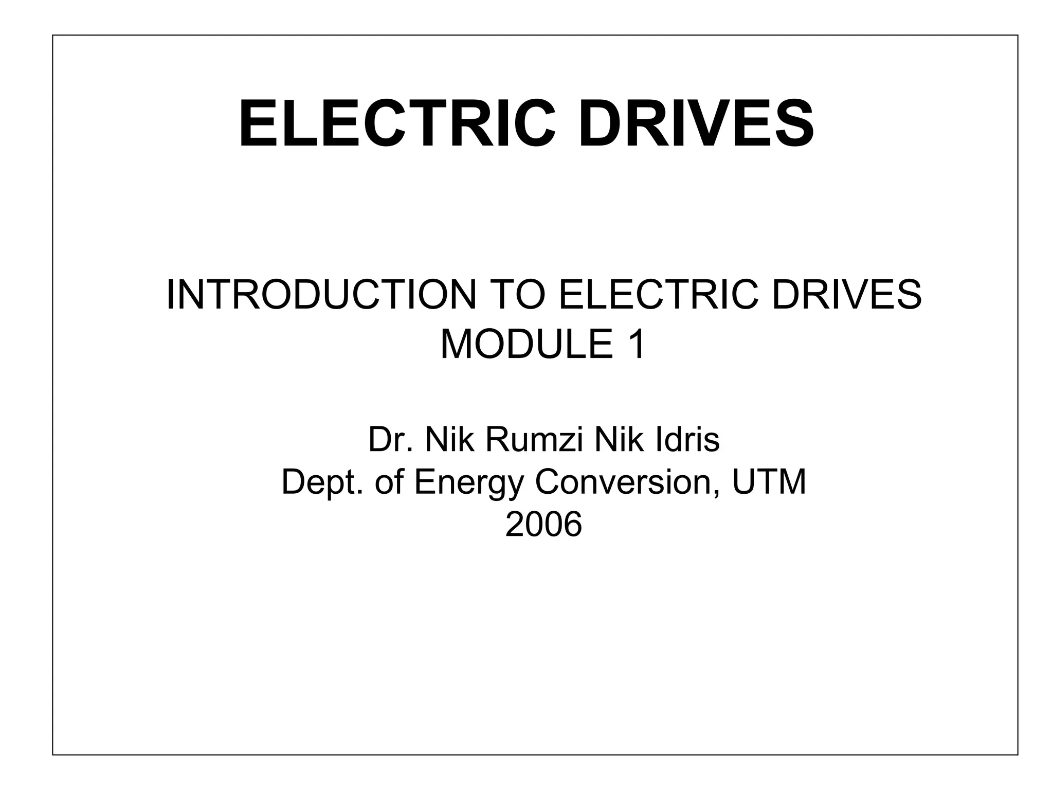 Electric drives PPT