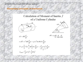INTRODUCTION TO ELECTRIC DRIVES - MODULE 1
Elementary principles of mechanics
 