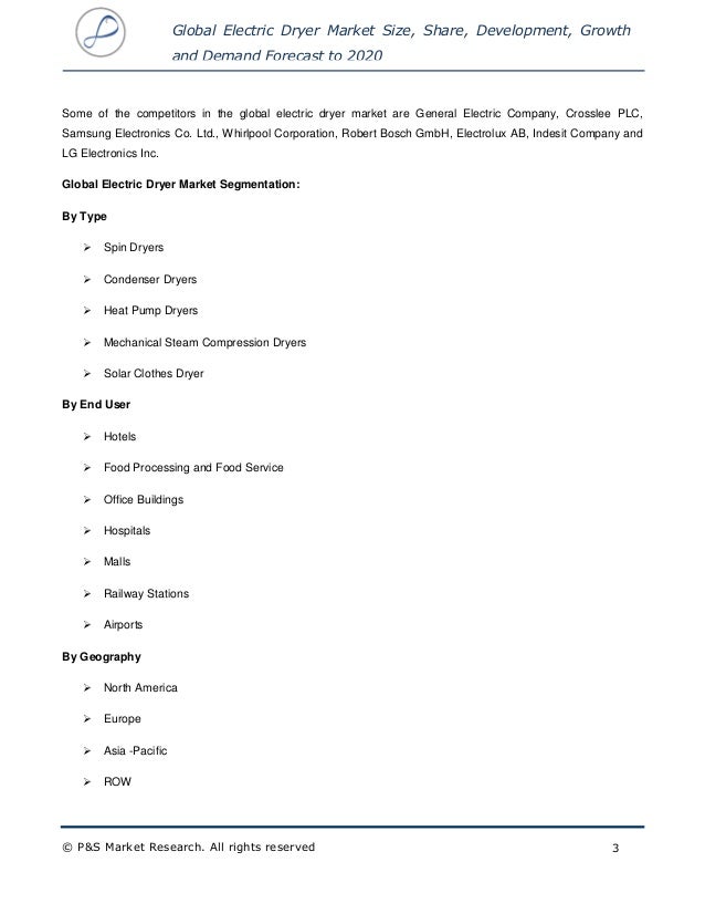 electric dryer market size share development growth and demand forecast to 2020 3 638