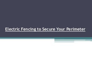 Electric Fencing to Secure Your Perimeter
 