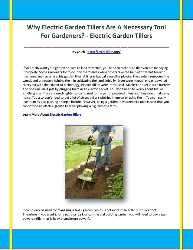 Electric Garden Tillers