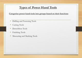 Electric hand tools in construction are powered tools used for cutting ...