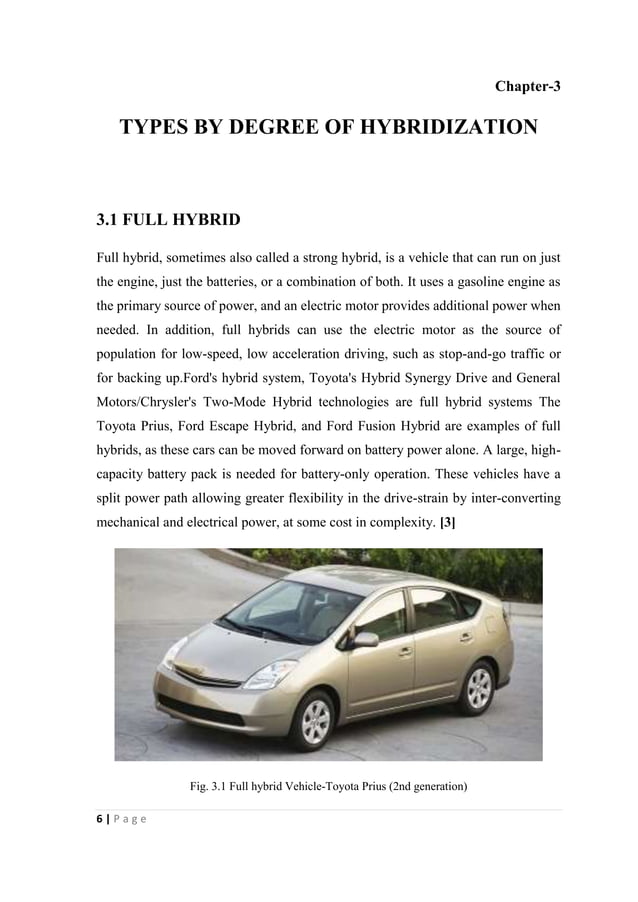 Electric hybrid vehicle Seminar Report