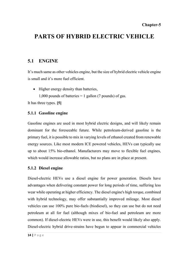 Electric hybrid vehicle Seminar Report
