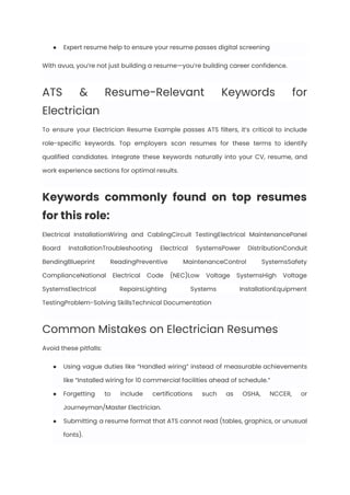 Electrician Resume Examples & Writing Guide for 2025 | PDF