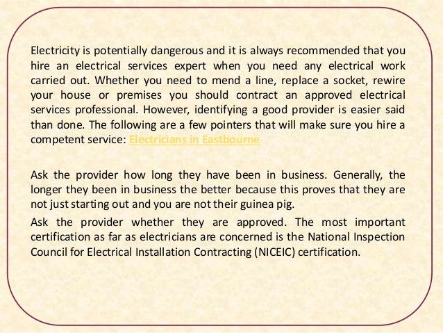 Electricians In Eastbourne