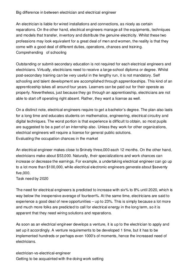 Electrician vs Electrical Engineer Comparison of Two Potential