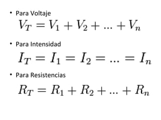 Para Voltaje Para Intensidad Para Resistencias  