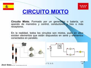CIRCUITO MIXTO Circuito Mixto.  Formado por un generador o batería, un aparato de maniobra y control, conductores y tres o más receptores.   En la realidad, todos los circuitos son mixtos, pues en ellos existen elementos que están dispuestos en serie y elementos conectados en paralelo.   