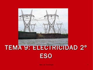 Dpto. de Tecnologías 1
TEMA 9: ELECTRICIDAD 2ºTEMA 9: ELECTRICIDAD 2º
ESOESO
 