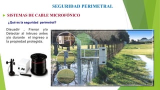 SEGURIDAD PERIMETRAL
 SISTEMAS DE CABLE MICROFÓNICO
¿Qué es la seguridad perimetral?
Disuadir , Frenar y/o
Detectar al intruso antes
y/o durante el ingreso a
la propiedad protegida.
 
