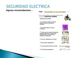 SEGURIDAD ELECTRICA
Algunas recomendaciones…

 