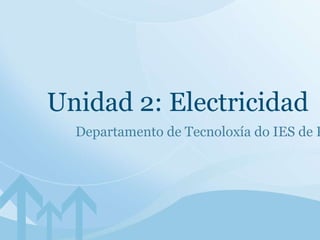 Unidad 2: Electricidad Departamento de Tecnoloxía do IES de Pastoriza 