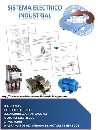 DIAGRAMAS
CALCULO ELÉCTRICO
RELEVADORES, ARRANCADORES
MOTORES ELÉCTRICOS
CAPACITORES
DIAGRAMAS DE ALAMBRADO DE MOTORES TRIFASICOS
http://www.manualdeaireacondicionado.blogspot.mx
 