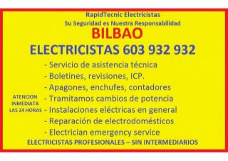 Electricistas Bilbao 603 932 932 Bizkaia