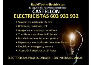 Electricistas Castellon 603 932 932