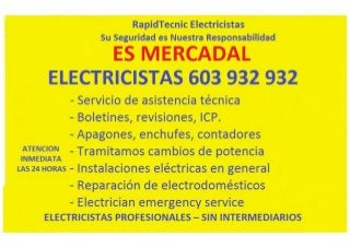 Electricistas Es Mercadal 603 932 932
