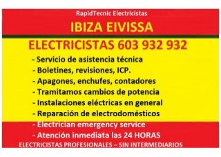 Electricistas Ibiza 603 932 932