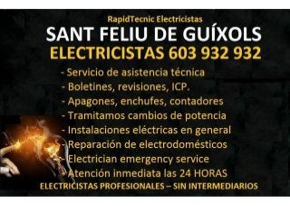 Electricistas Sant Feliu de Guixols 603 932 932