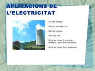 APLICACIONS DE
L’ELECTRICITAT
 