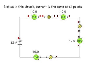 Notice in this circuit, current is the same at all points
 