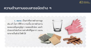 ความต้านทานของสารชนิดต่าง ๆ
 